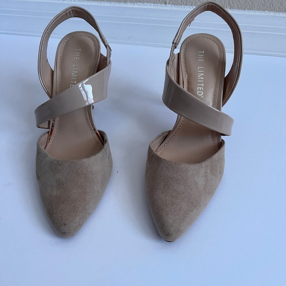 The Limited Trisha Heels Pointed Toe Slingback Pumps Size 6.5M Nude Beige